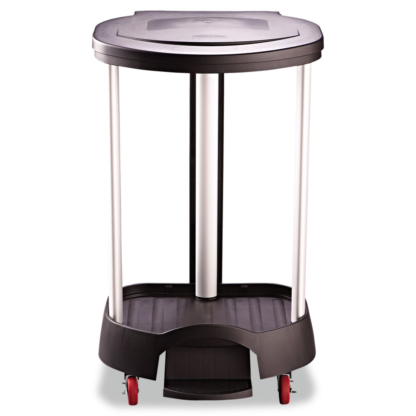 RCP6300BLA Premium Step-On Linen Hamper, 30 Gal, 20.38w X 22.25d X 37.88h, Aluminum/plastic, Black RUBBERMAID COMMERCIAL PROD.