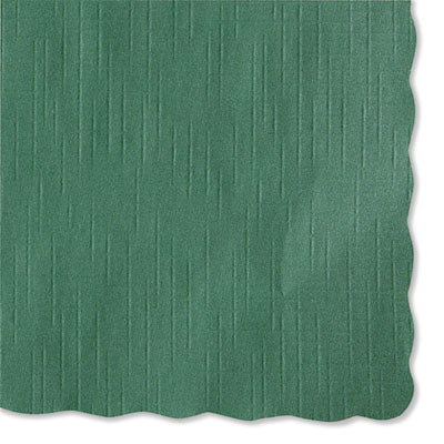 HFM310528 Placemats, Smooth Surface, Scalloped Edges, 13.5" x 9.5", Hunter Green, 1,000/Carton HOFFMASTER
