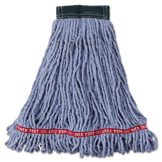 RCPA252BLU Web Foot Wet Mop Head, Shrinkless, Cotton/Synthetic, Medium, Blue, 6/Carton