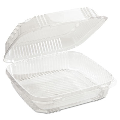 PCTYCI81120 ClearView SmartLock Hinged Lid Container, 49 oz, 8.2 x 8.3 x 2.9, Clear, Plastic, 200/Carton PACTIV EVERGREEN CORPORATION
