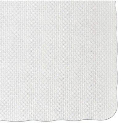 HFMPM32052 Placemats, Knurl Embossed Surface, Scalloped Edges, 13.5" x 9.5", White, 1,000/Carton