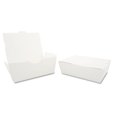 SCH0743 ChampPak Carryout Boxes, #3, 7.75 x 5.5 x 2.5, White, Paper, 200/Carton