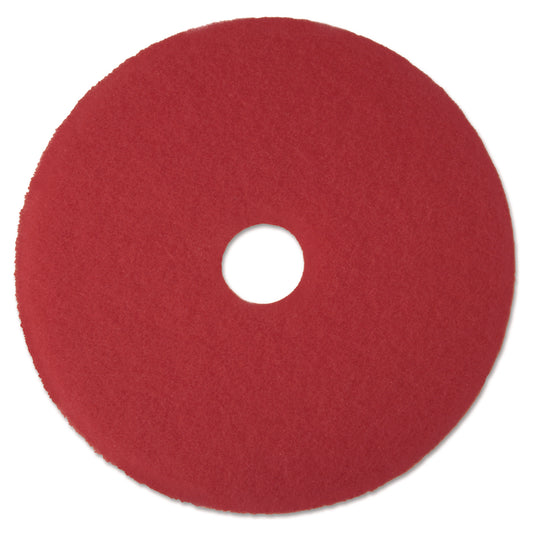 MMM08388 Low-Speed Buffer Floor Pads 5100, 13" Diameter, Red, 5/carton