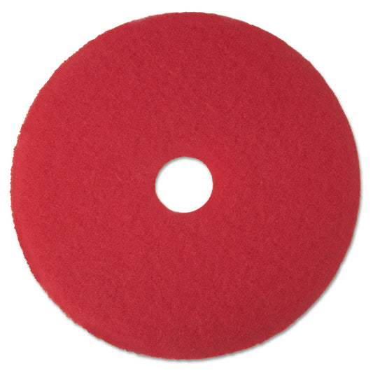 MMM08389 Low-Speed Buffer Floor Pads 5100, 14" Diameter, Red, 5/carton