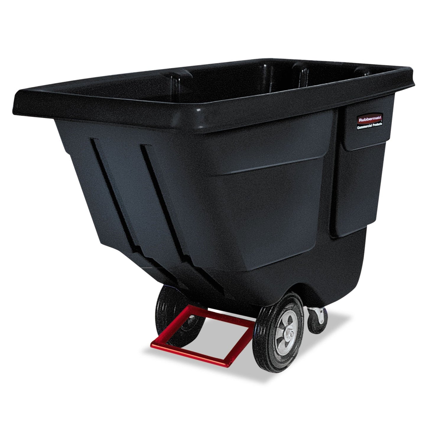 RCP1314BLA 1 cu yd BRUTE Rotomolded Tilt Truck, 850 lb Capacity, Black RUBBERMAID COMMERCIAL PROD.
