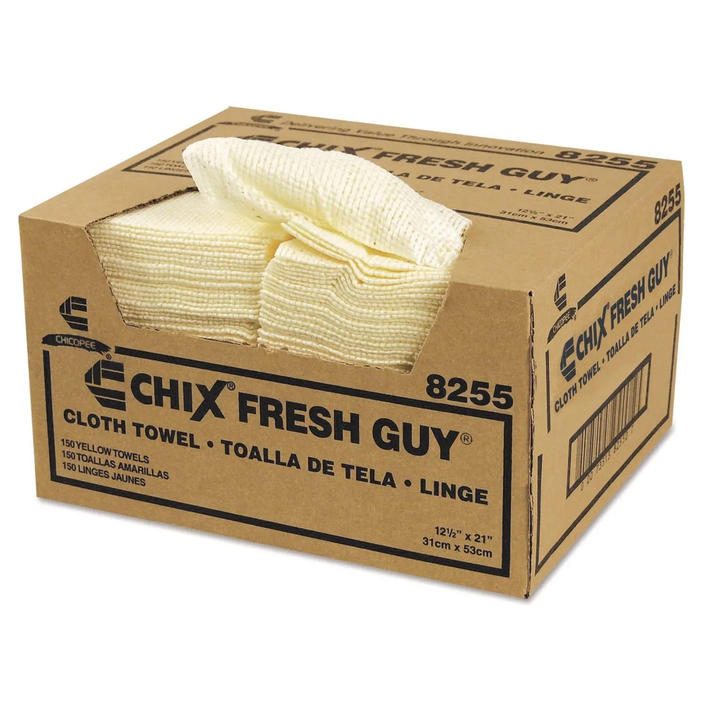 CHI8255 Fresh Guy Towels, 13.5 x 13.5, Yellow, 150/Carton Chix