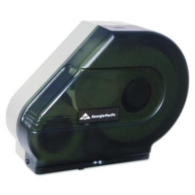 GPC58150CT Jumbo Jr. Bathroom Tissue Dispenser with Stub Roll and Mandrel, 6.38 x 16.88 x 14.13, Translucent Smoke, 4/Carton