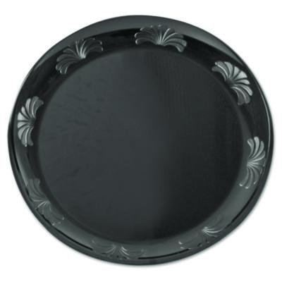 WNADWP75180BK Designerware Plastic Plates, 7.5" Dia, Black, 10/pack, 18 Packs/carton