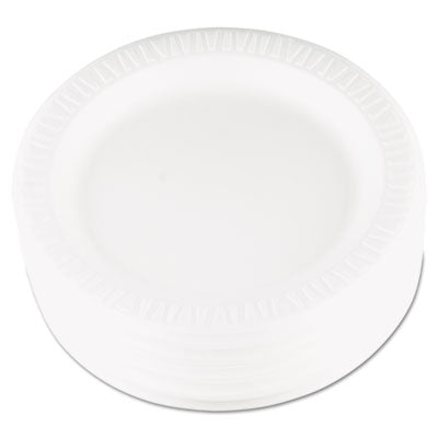 DCC9PWQR Quiet Classic Laminated Foam Dinnerware, Plate, 9" dia, White, 500/Carton DART