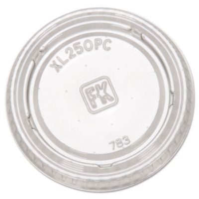 FABXL250PC Portion Cup Lids, Fits 1.5 oz to 2.5 oz Portion Cups, Plastic, Clear, 125/Sleeve, 20 Sleeves/Carton FABRI-KAL