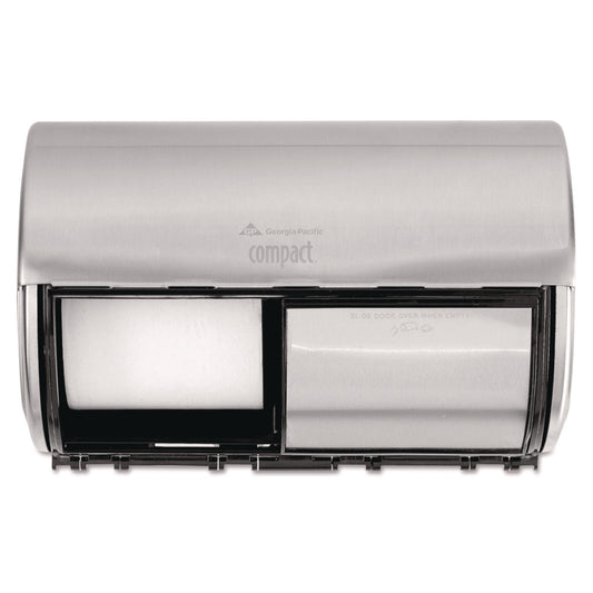 GPC56798 Compact Coreless Side-by-Side Double Roll Tissue Dispenser, 10.13 x 6.75 x 7.13, Stainless Steel