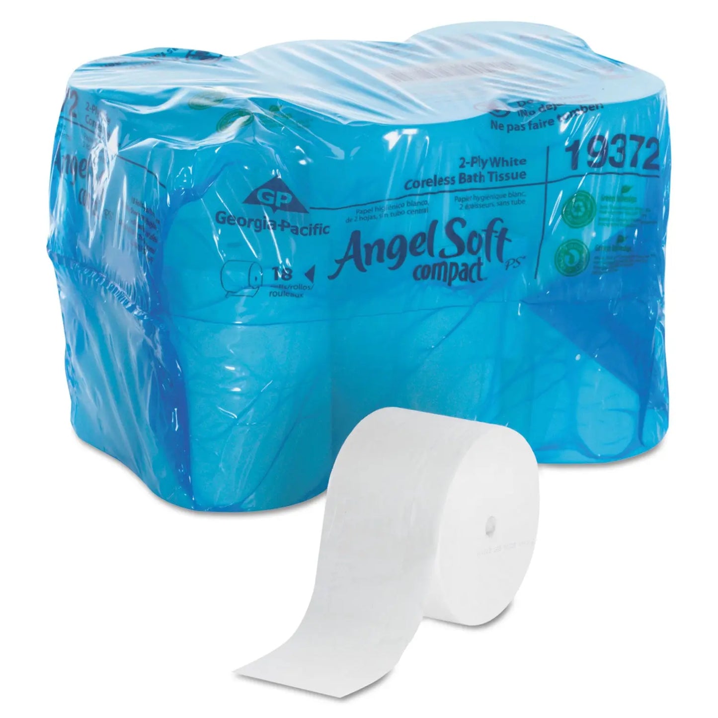 GPC19372 Coreless Bath Tissue, Septic Safe, 2-Ply, White, 1,125 Sheets/Roll, 18 Rolls/Carton Georgia Pacific Professional