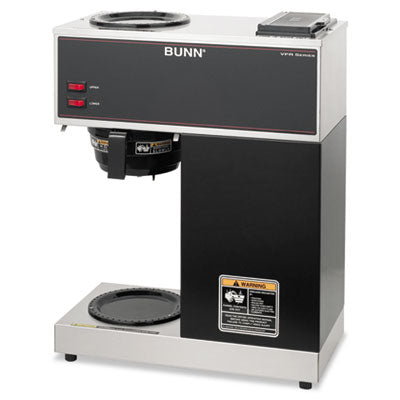 BUNVPR VPR Two Burner Pourover Coffee Brewer, 12-Cup, Stainless Steel, Black BUNN-O-MATIC