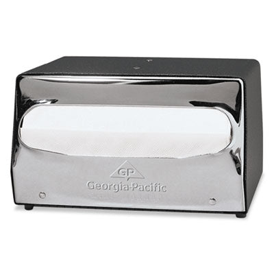 GPC51202CT Mini MorNap Mini-Fold Tabletop Napkin Dispenser, 7.9 x 11.5 x 4.9, Black/Chrome
