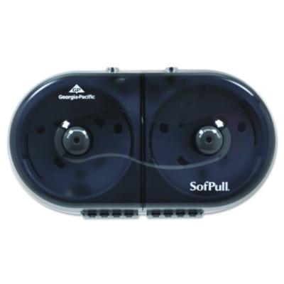 GPC56516 SofPull Mini Center-Pull Twin-Roll Bath Tissue Dispenser, 16.38 x 7.2 x 9.3, Smoke