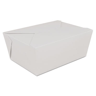 SCH0774 ChampPak Retro Carryout Boxes, #4, 7.75 x 5.5 x 3.5, White, Paper, 160/Carton