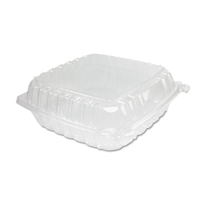DCCC95PST1 ClearSeal Hinged-Lid Plastic Containers, 9.3 x 8.8 x 3, Clear, Plastic, 100/Bag, 2 Bags/Carton DART
