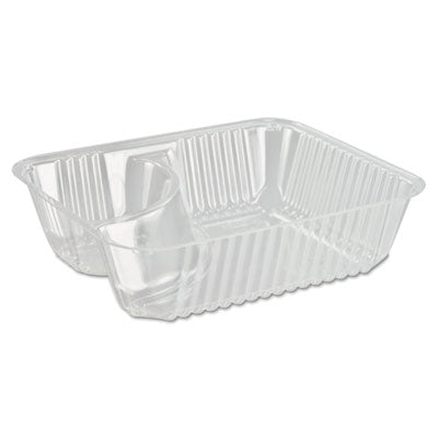 DCCC56NT2 ClearPac Small Nacho Tray, 2 Compartments, 5 x 6 x 1.5, Clear, Plastic, 125/Bag, 4 Bags/Carton