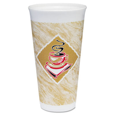 DCC20X16G Cafe G Foam Hot/cold Cups, 20 Oz, Brown/red/white, 500/carton DART