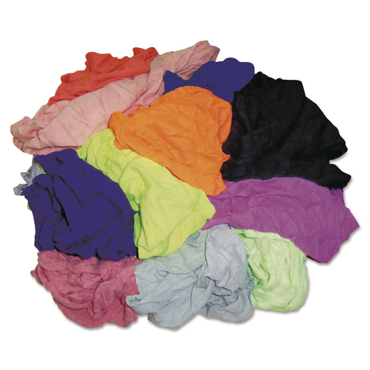HOS24510 New Colored Knit Polo T-Shirt Rags, Assorted Colors, 10 Pounds/Carton