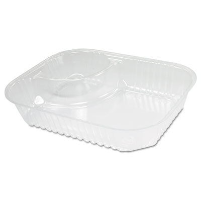 DCCC68NT2 ClearPac Large Nacho Tray, 2 Compartments, 3.3 oz, 6.2 x 6.2 x 1.6, Clear, Plastic, 500/Carton