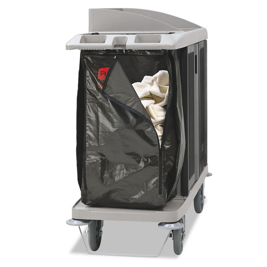 RCP1966885 Zippered Vinyl Cleaning Cart Bag for Rubbermaid Commercial 6189, 6190, 6191, 6192, 9T19, 25 gal, 17" x 10.5" x 33", Brown