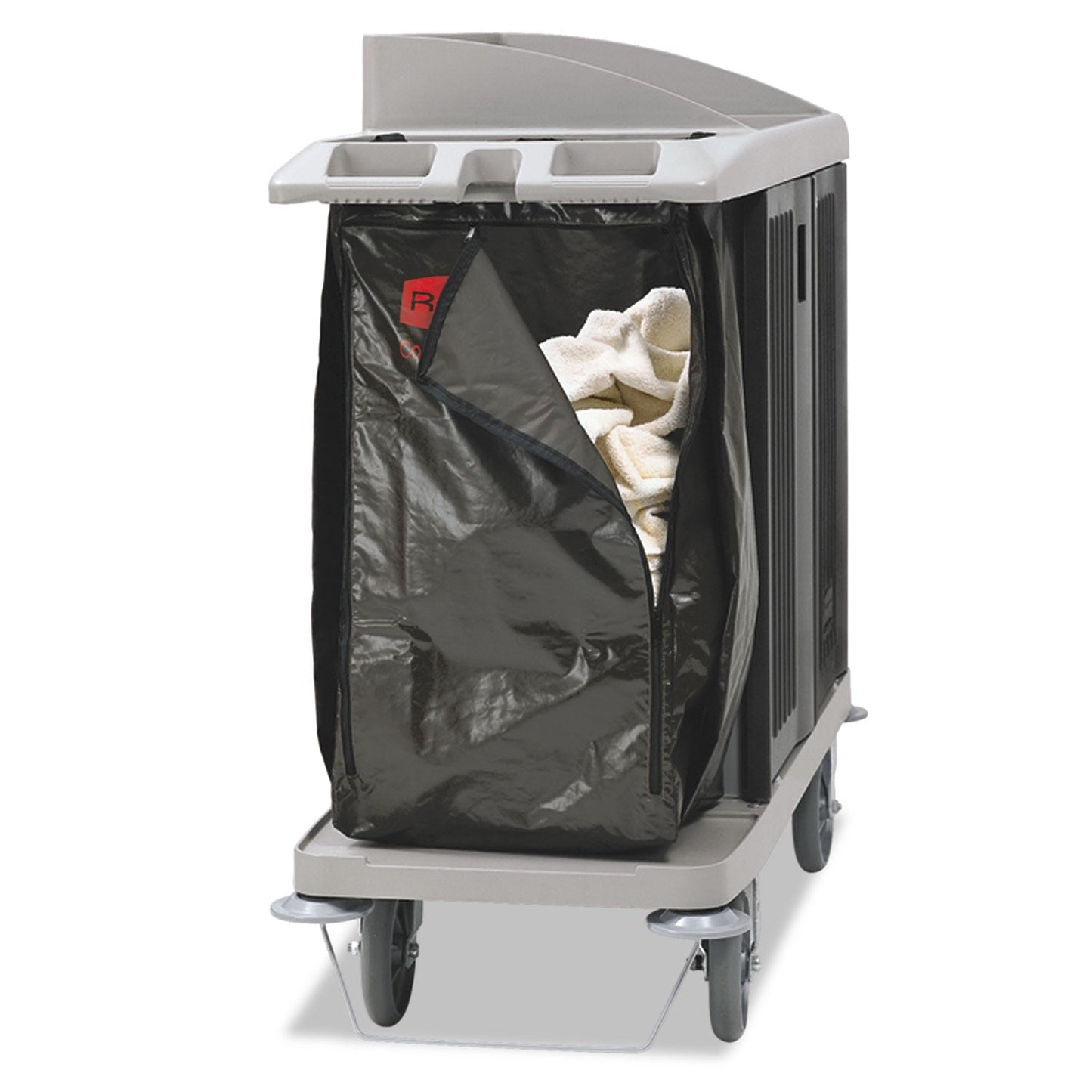 RCP1966885 Zippered Vinyl Cleaning Cart Bag for Rubbermaid Commercial 6189, 6190, 6191, 6192, 9T19, 25 gal, 17" x 10.5" x 33", Brown RUBBERMAID COMMERCIAL PROD.