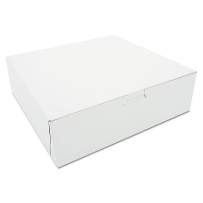 SCH0971 White One-Piece Non-Window Bakery Boxes, 10 x 10 x 3, White, Paper, 200/Carton