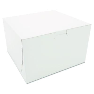 SCH09455 White One-Piece Non-Window Bakery Boxes, 8 x 8 x 5, White, Paper, 100/Carton SOUTHERN CHAMPION TRAY
