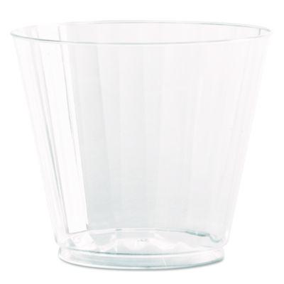 WNACC9240 Classic Crystal Plastic Tumblers, 9 Oz, Clear, Fluted, Squat, 20/pack, 12 Packs/carton