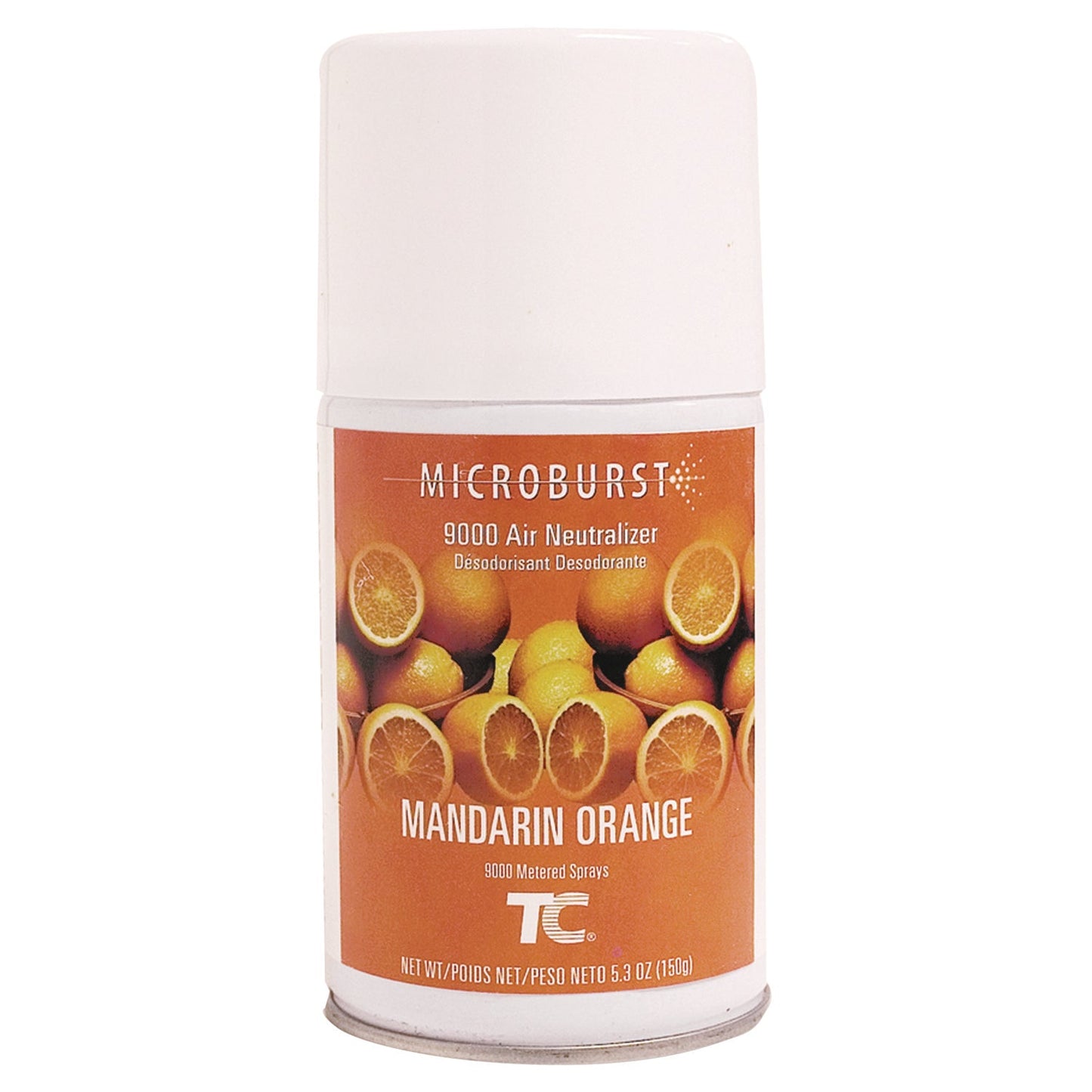 RCP402093 Tc Microburst 9000 Air Freshener Refill, Mandarin Orange, 5.3 Oz Aerosol Spray, 4/carton RUBBERMAID COMMERCIAL PROD.