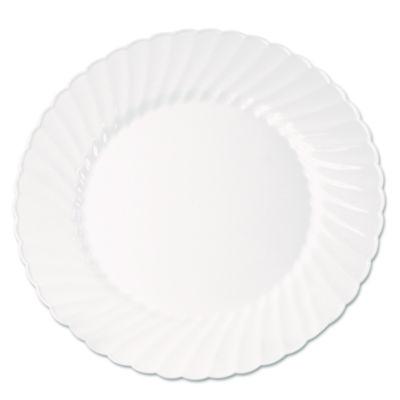 WNACW9180W Classicware Plastic Plates, 9" Dia, White, 10/pack, 18 Packs/carton