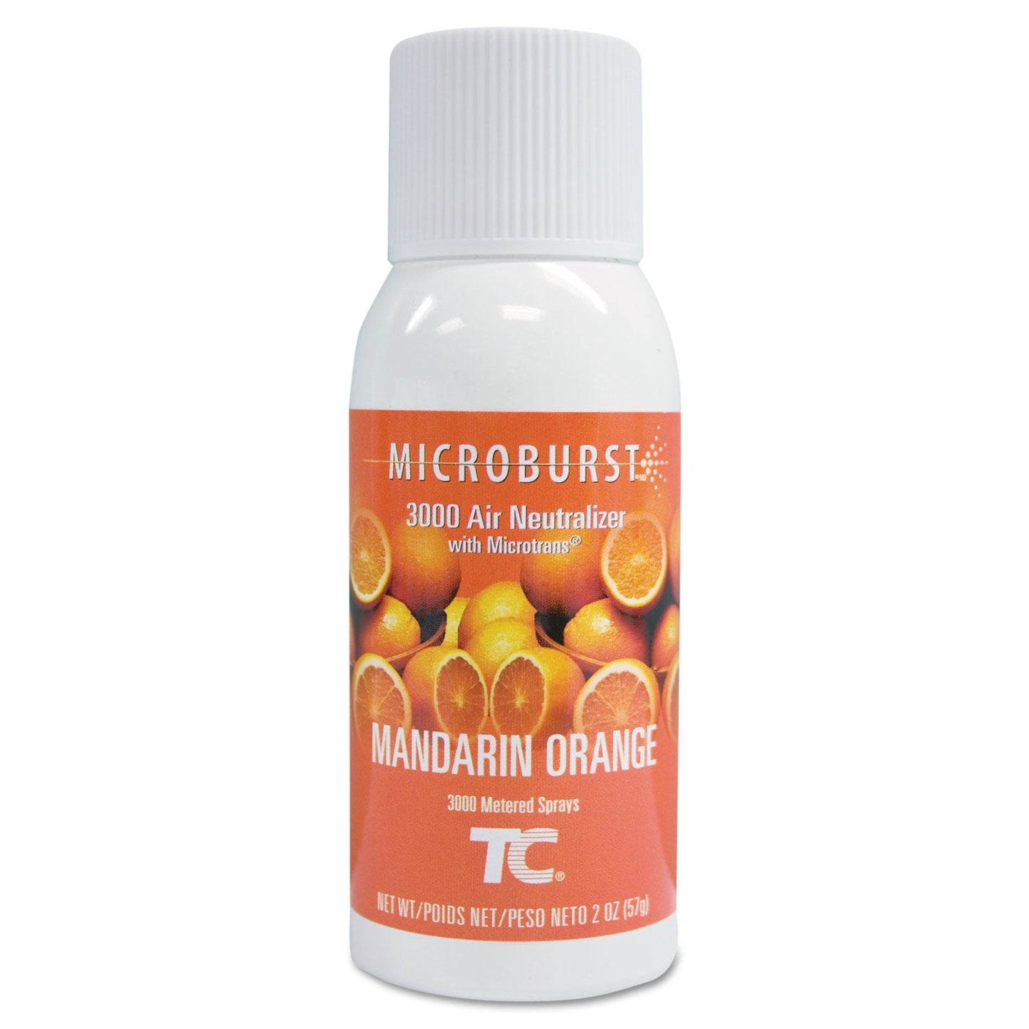 RCP402408 Microburst 3000 Refill, Mandarin Orange, 2 Oz Aerosol Spray, 12/carton RUBBERMAID COMMERCIAL PROD.