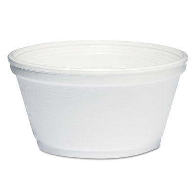DCC8SJ20 Foam Container, Extra Squat, 8 oz, White, 1,000/Carton
