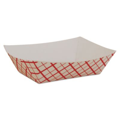 SCH0409 Paper Food Baskets, 0.5 lb Capacity, 4.58 x 3.2 x 1.25, Red/White, Paper, 1,000/Carton