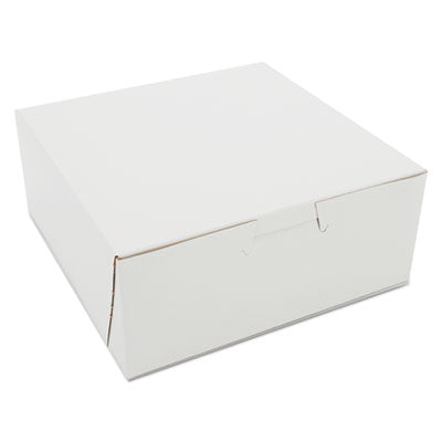 SCH0901 White One-Piece Non-Window Bakery Boxes, 6 x 6 x 2.5, White, Paper, 250/Carton