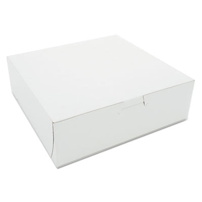 SCH0933 White One-Piece Non-Window Bakery Boxes, 8 x 8 x 2.5, White, Paper, 250/Carton