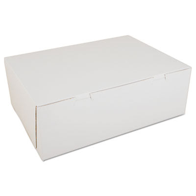 SCH1005 White One-Piece Non-Window Bakery Boxes, 14.5 x 10.5 x 5, White, Paper, 100/Carton
