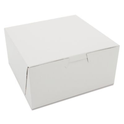 SCH0905 White One-Piece Non-Window Bakery Boxes, 6 x 6 x 3, White, Paper, 250/Carton