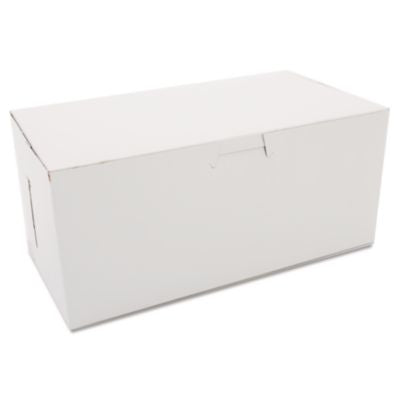 SCH0949 White One-Piece Non-Window Bakery Boxes, 4 x 9 x 5, White, Paper, 250/Carton