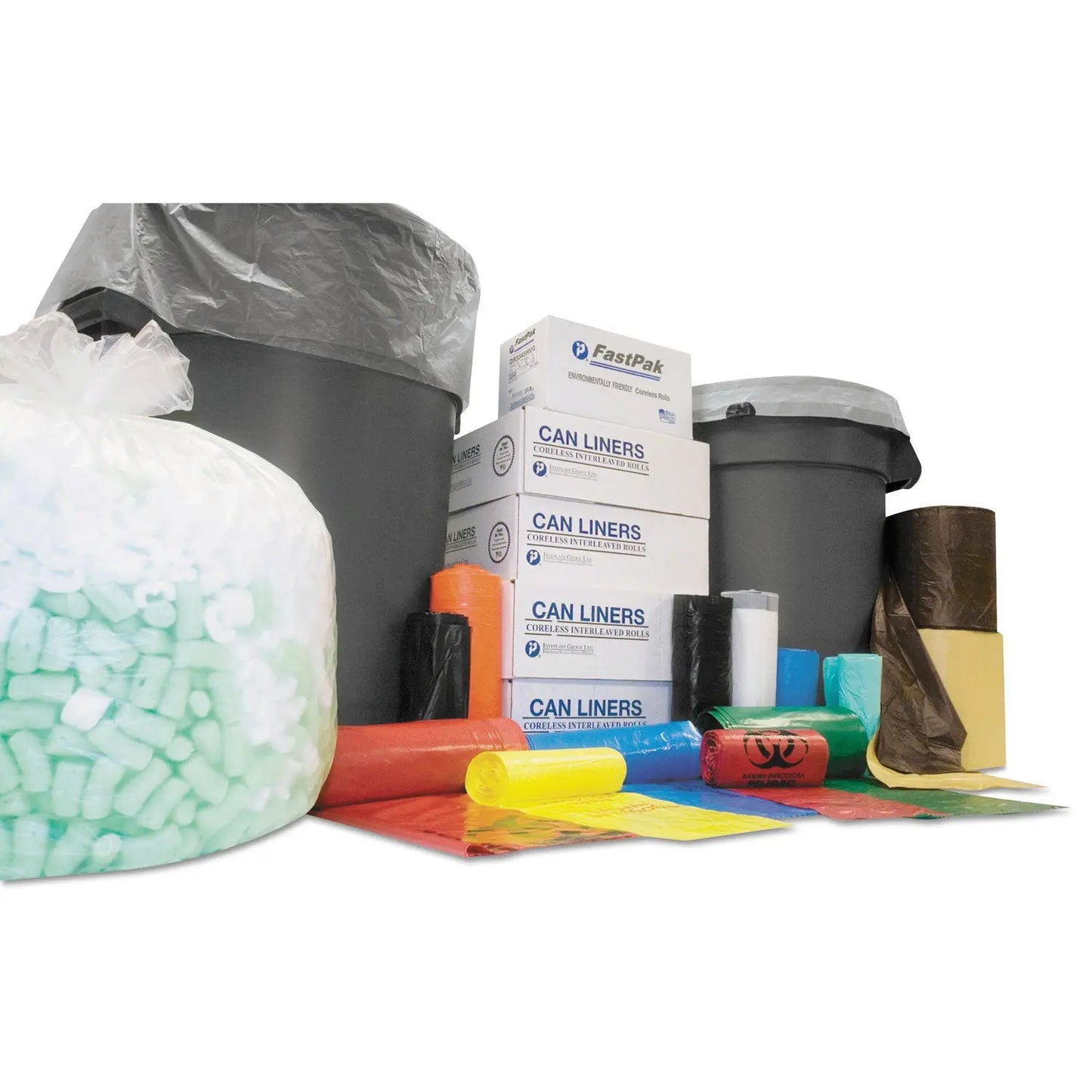 IBSS334011K High-Density Commercial Can Liners, 33 gal, 11 mic, 33" x 40", Black, Interleaved Roll, 25 Bags/Roll, 20 Rolls/Carton Inteplast Group