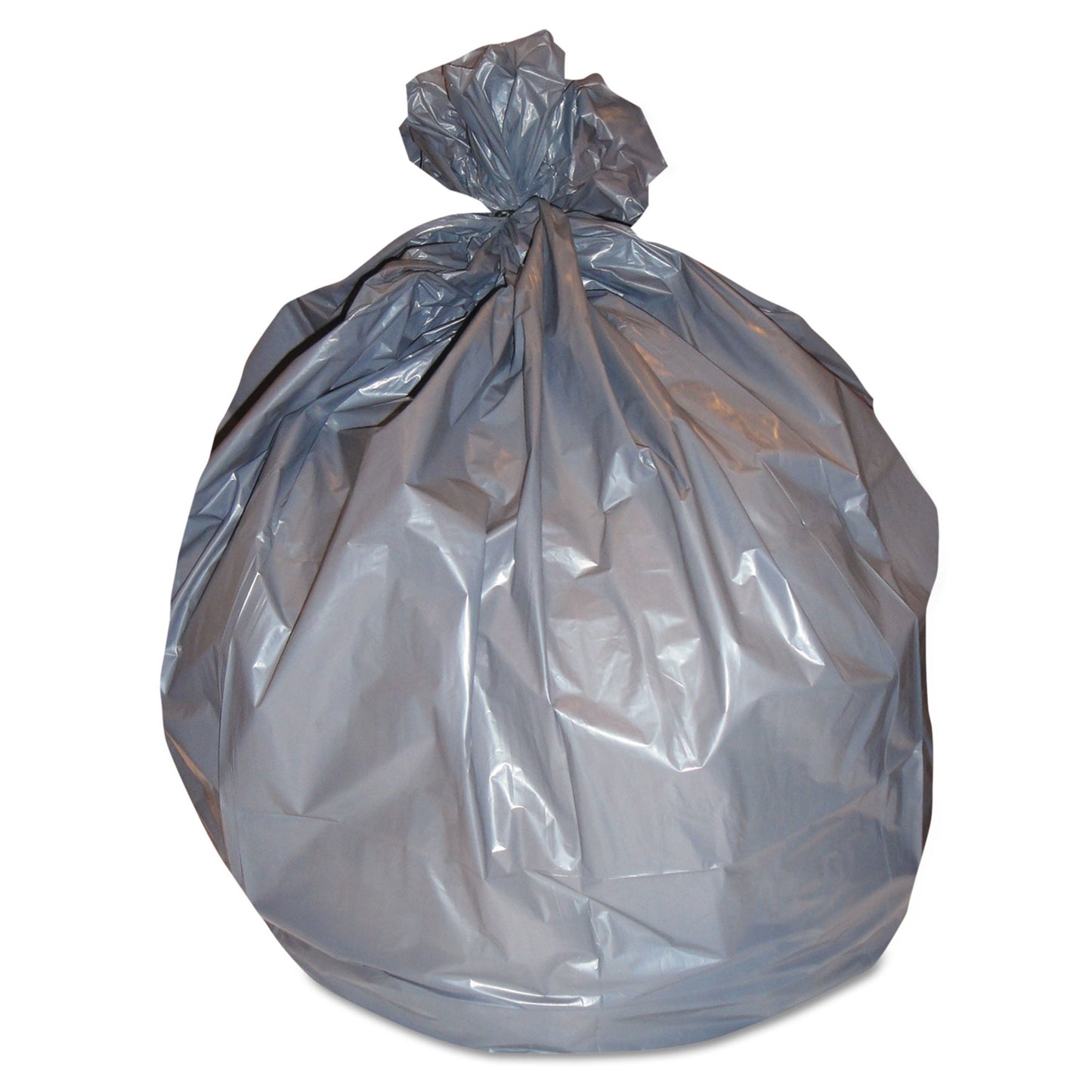 HERH7856WS Linear Low-Density Can Liners, 55 gal, 1.7 mil, 39" x 56", Silver, Flat Pack, 50/Carton Heritage