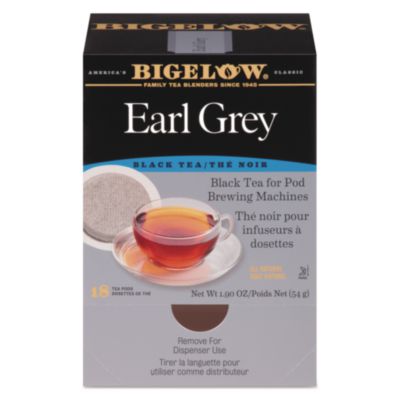 BTC008906 Earl Grey Black Tea Pods, 1.90 Oz, 18/box BIGELOW TEA CO.