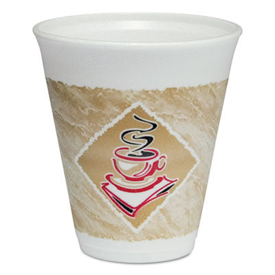 DCC12X16GPK Cafe G Foam Hot/cold Cups, 12 Oz, Brown/red/white, 20/pack
