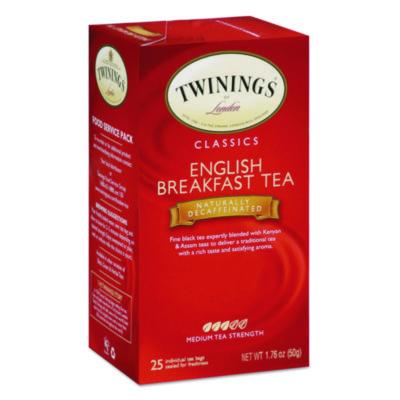 TWG09182 Tea Bags, English Breakfast Decaf, 1.76 Oz, 25/box