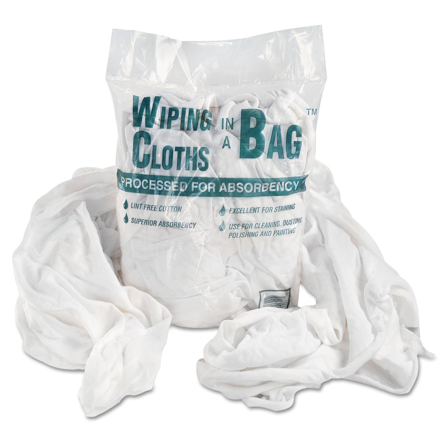 UFSN250CW01 Bag-A-Rags Reusable Wiping Cloths, Cotton, White, 1 lb Pack