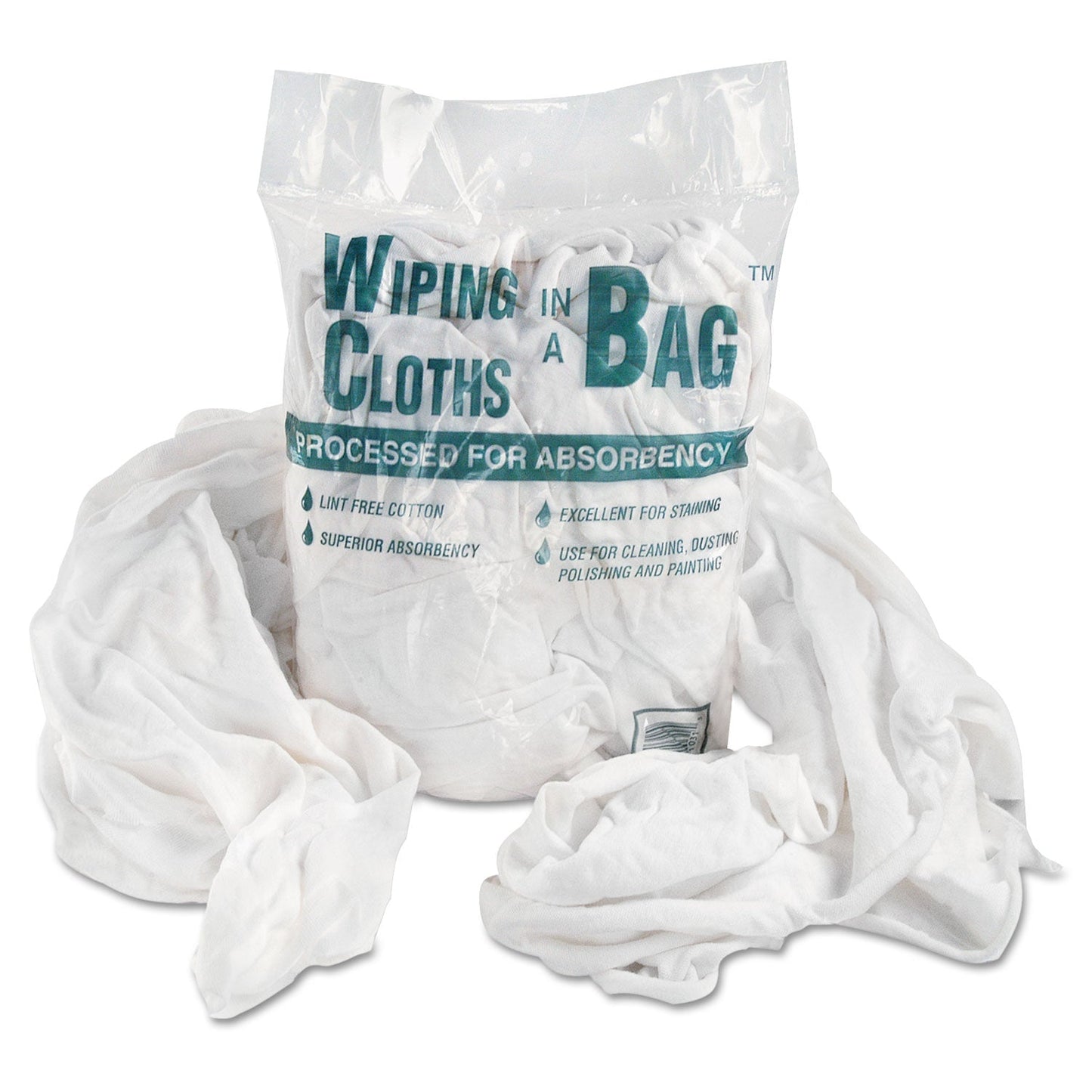 UFSN250CW01 Bag-A-Rags Reusable Wiping Cloths, Cotton, White, 1 lb Pack General Supply