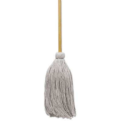 BWKCD50020S Cotton Deck Mop, #20 White Cotton Head, 50" Wood Handle, 12/Carton BOARDWALK