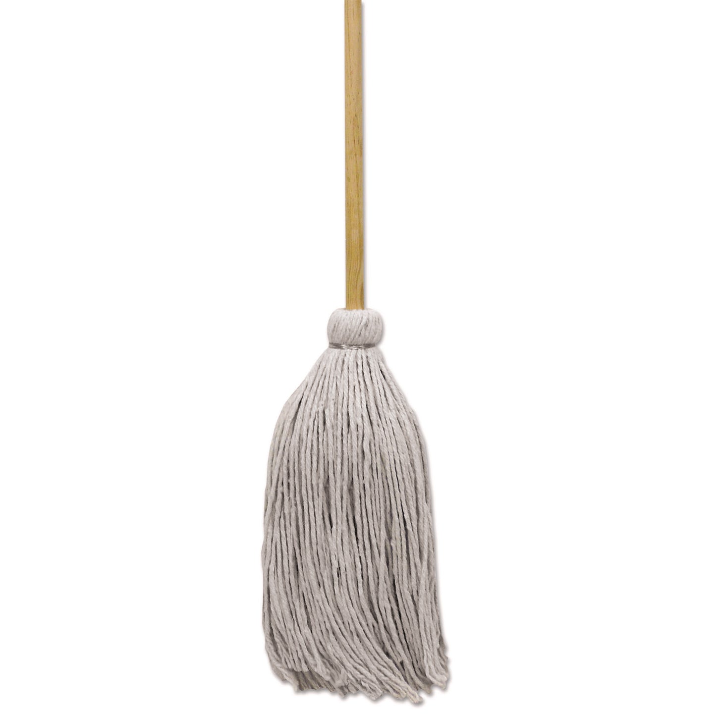 BWKCD50032S Cotton Deck Mop, #32 White Cotton Head, 50" Wood Handle, 6/Carton