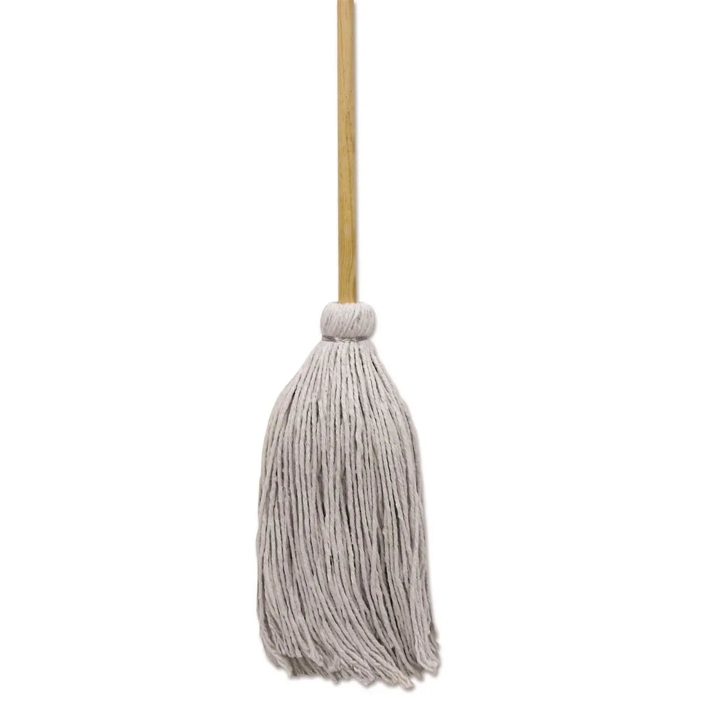 BWKCD50032S Cotton Deck Mop, #32 White Cotton Head, 50" Wood Handle, 6/Carton Boardwalk